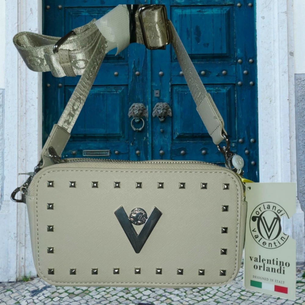 Valentino Orlandi Studded Camera Bag 160 Retail New